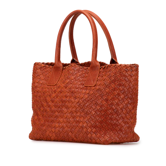Pre-Loved Bottega Veneta Small Lambskin Intreccio Cabat Tote - Picture 2 of 11